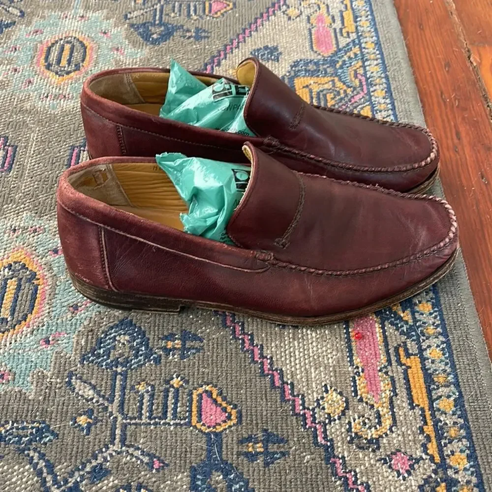 Bruno Magli Italian leather slip on dress loafers sz 8